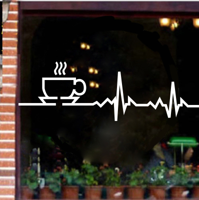 咖啡杯玻璃门贴纸茶餐厅饮品店铺