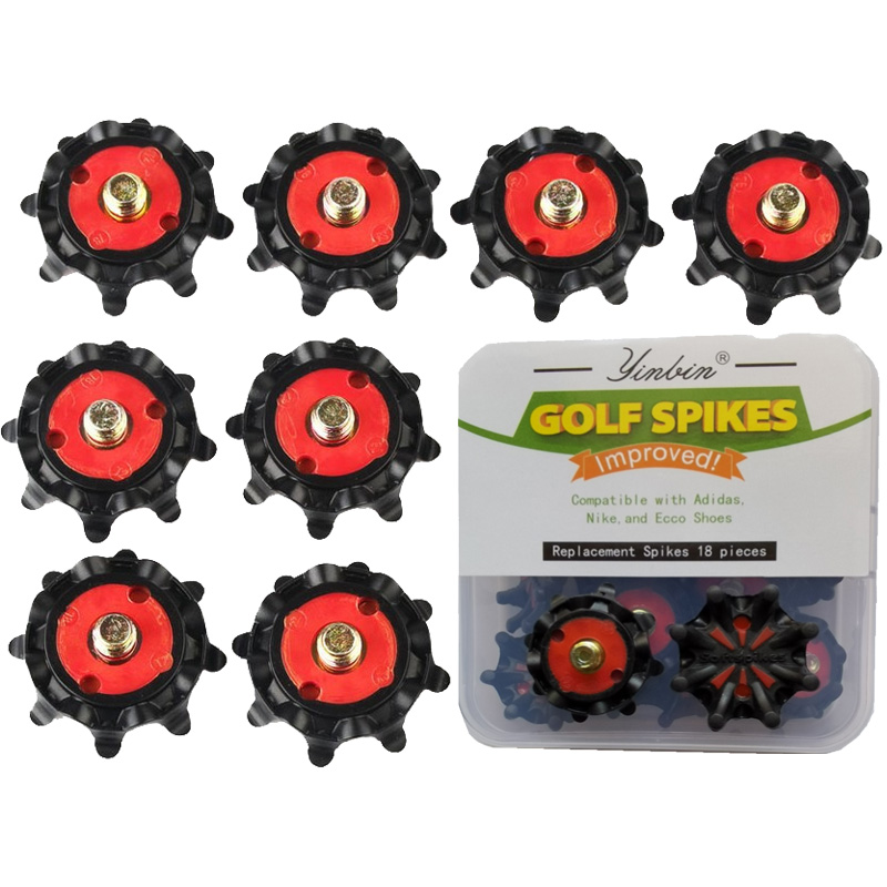 热销18粒盒装八爪螺丝高尔夫鞋钉 golf球鞋鞋钉 耐磨耐用结实黑红