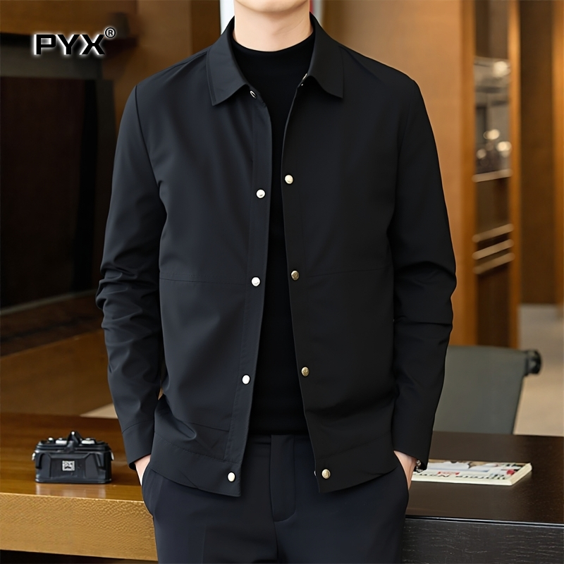 高端行政夹克男士外套秋冬季2025新款男外套翻领休闲上衣男款棉服