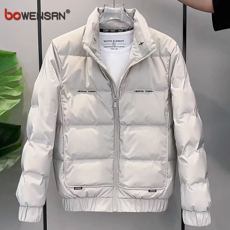 潮牌轻薄男士羽绒服2025新款秋冬季保暖立领痞帅短款棉服外套男款