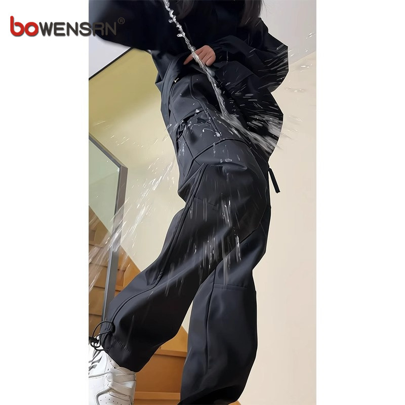 高端硬壳冲锋裤男士2025新款春秋冬季直筒休闲工装男裤子男款加绒