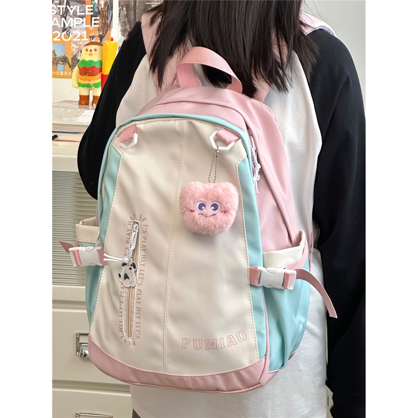 法国Cavien KIon日系书包ins初中高中学生女软妹背包大容量双肩包