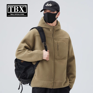 摇粒绒外套男士2025新款秋冬季加绒加厚双面抓绒夹克男款棉服冬装