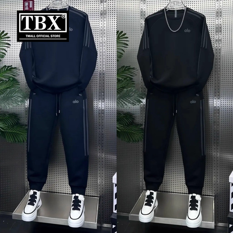 高端欧货休闲运动套装男士2025新款春秋冬季加绒卫衣卫裤一套男款