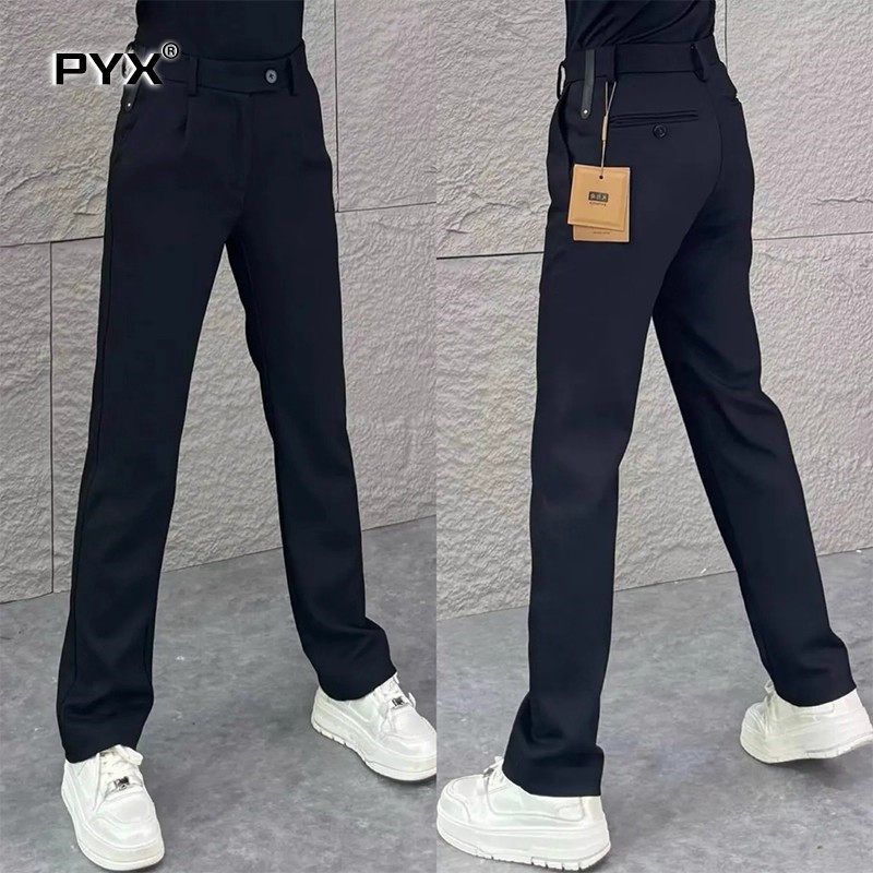 高端商务西裤子男士春秋冬季2025新款男裤宽松直筒休闲裤男款加绒