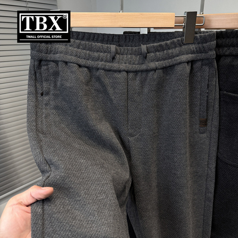 醋酸羊毛呢休闲裤子男士2025新款春秋冬季加绒加厚男裤直筒裤男款