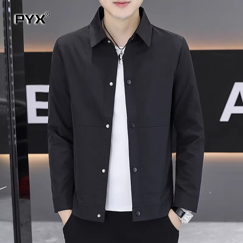 高端翻领行政夹克男士外套2025新款秋冬季男外套加厚二棉衣服男款