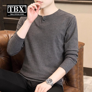 高端德绒打底衫男士春秋冬季2025新款V领长袖t恤内搭秋衣男款卫衣