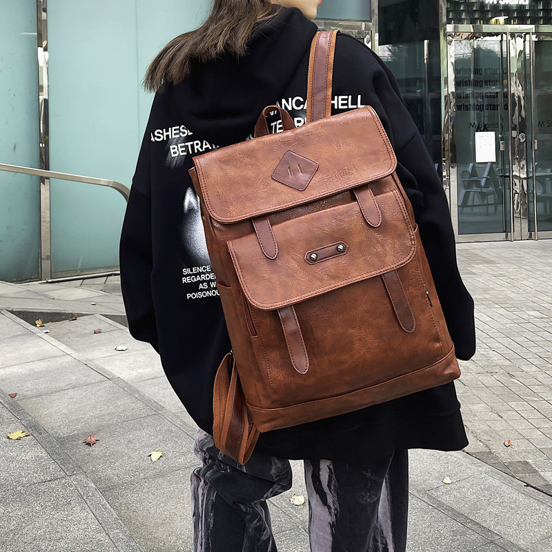 香港ITBLIND百搭学院风双肩包男女软皮电脑背包学生大容量书包