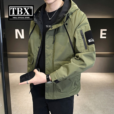 高端冲锋衣外套男士2025新款春秋季休闲工装夹克男款冬装加厚棉服