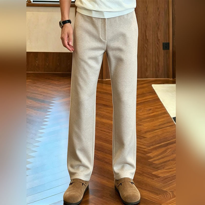 轻奢老钱风直筒长裤2026秋季新款男生商务休闲极简百搭潮流直筒裤