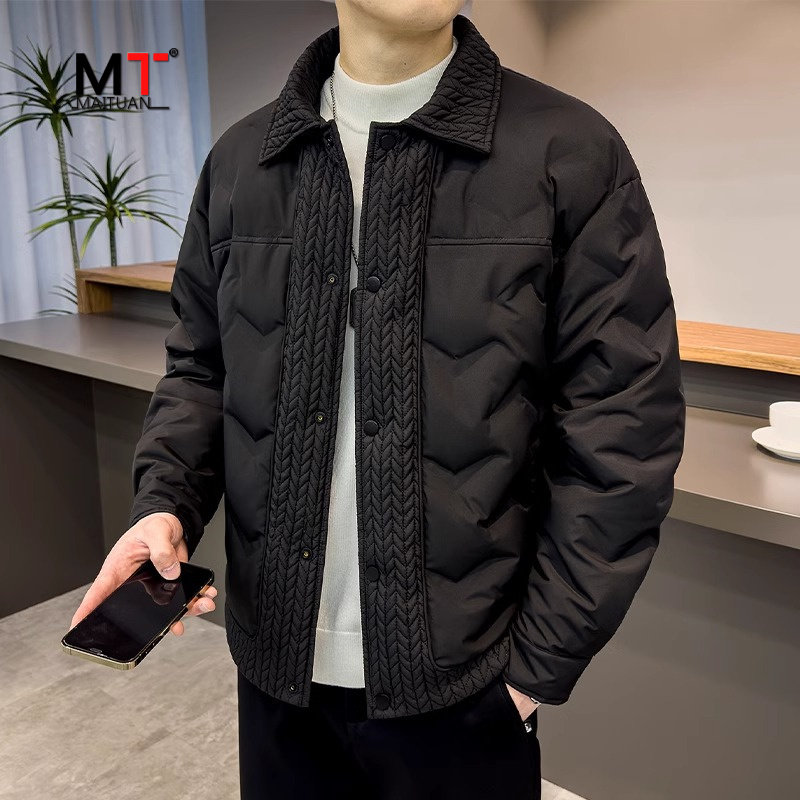 高端轻薄拼接羽绒服男士冬季2025新款高级感加厚保暖夹克外套男款