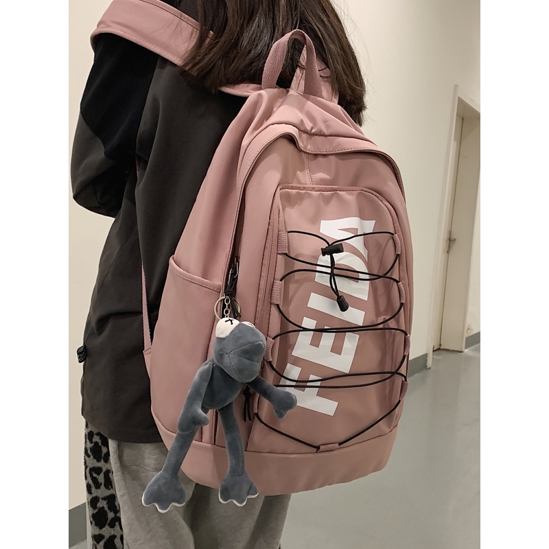 法国ins书包坠感森系超大容量男女大学生旅游16寸电脑运动双肩包