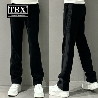 高端休闲裤子男士2025新款夏季男裤宽松直筒运动裤男款春秋冬加绒