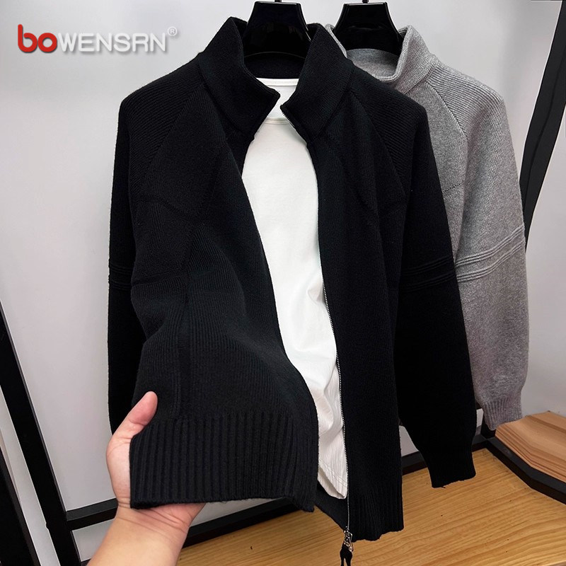 慵懒风针织开衫男士外套2025新款秋冬季潮牌高级感外穿毛线衣男款