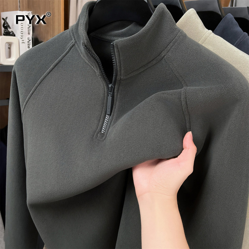 半高领拉链男卫衣男士加绒加厚2025新款秋冬季保暖长袖上衣服男款