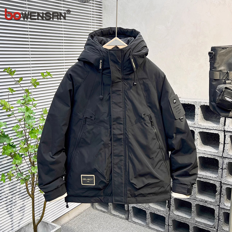 高端冲锋衣羽绒服男士2025新款秋冬季痞帅高级感保暖棉服外套男款