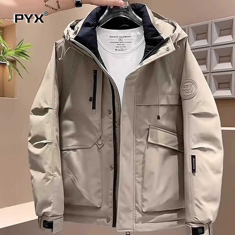 高端加厚羽绒服男士冬季2025新款美式工装冲锋衣外套男款防寒服潮