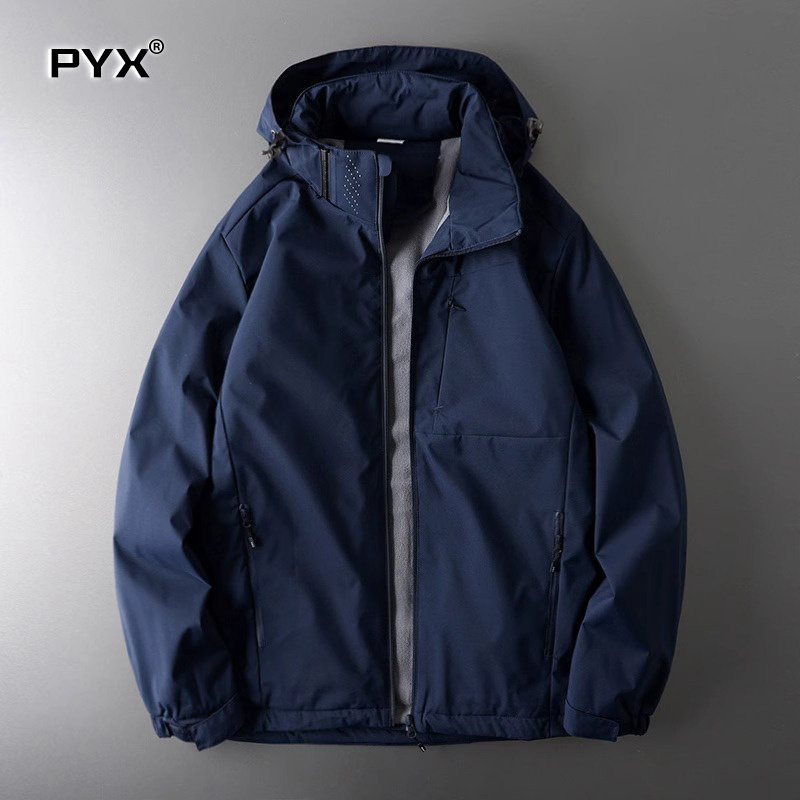 高端加绒加厚冲锋衣外套男士2025春秋冬季新款软壳连帽棉服男款潮