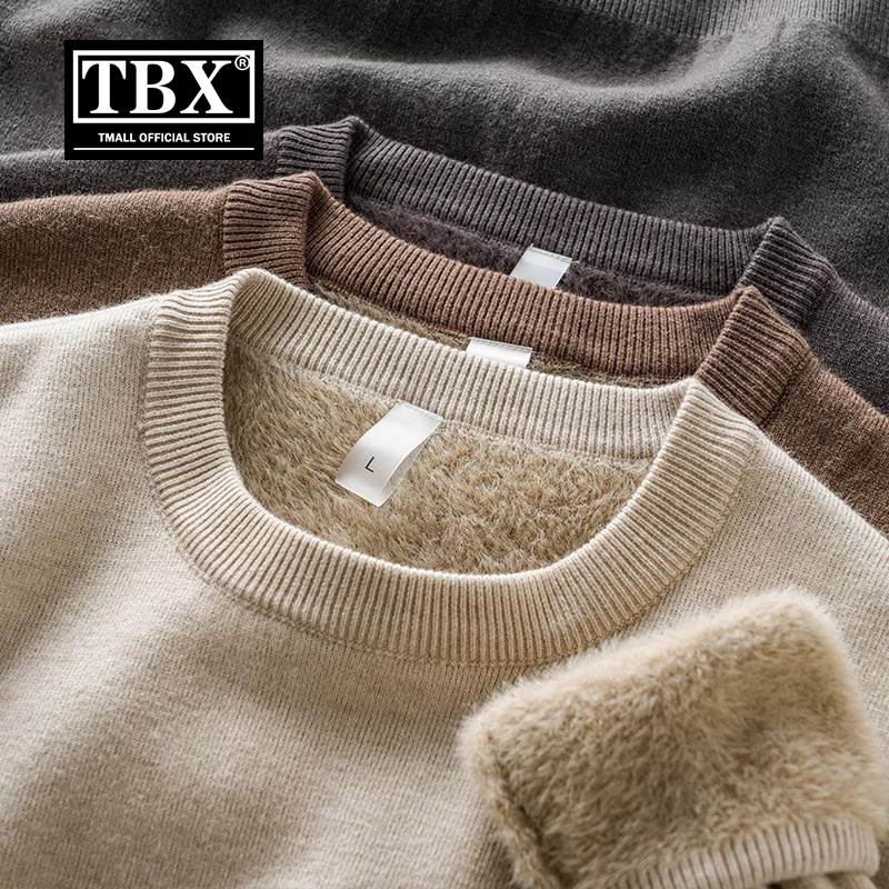 一体绒羊毛衫男士毛衣2025新款秋冬季加绒加厚针织德绒打底衫男款