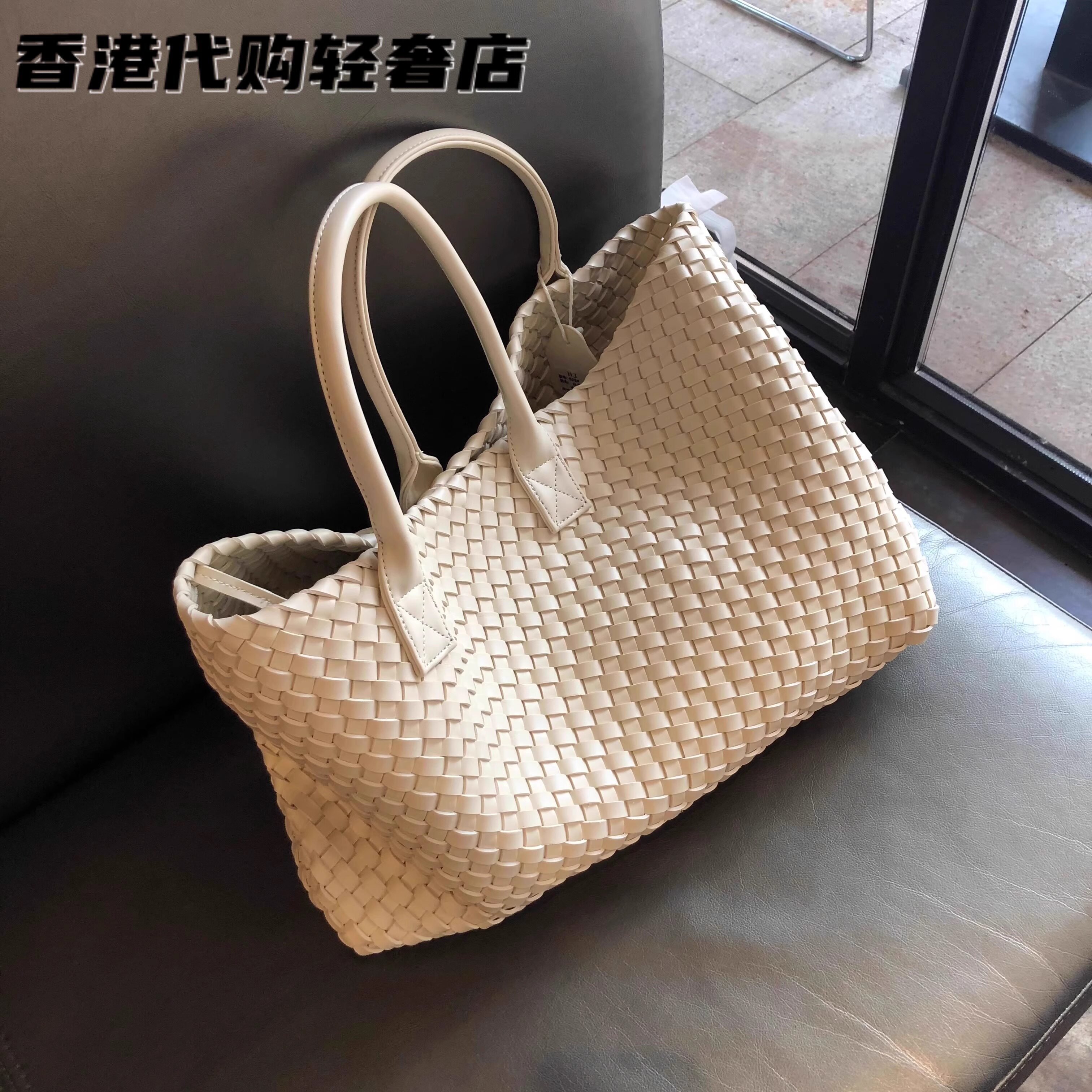 法国ZAMP编织手提女包大容量时尚百搭高级轻奢真皮单肩手提托特包