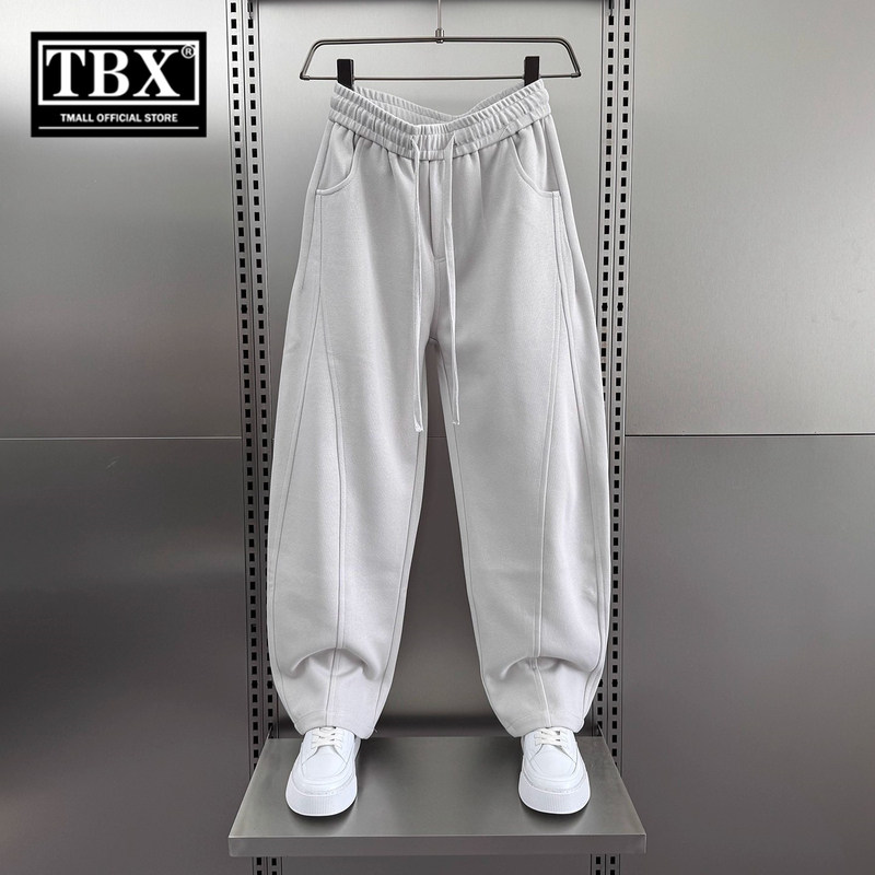 高端弯刀休闲裤子男士2025新款秋冬季男裤加绒宽松直筒运动裤男款