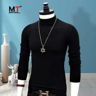 高端半高领打底衫男士春秋冬季2025新款修身内搭保暖针织毛衣男款