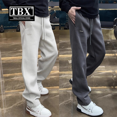 弯刀卫裤男士2025新款春秋冬季加绒加厚男裤直筒运动休闲裤子男款
