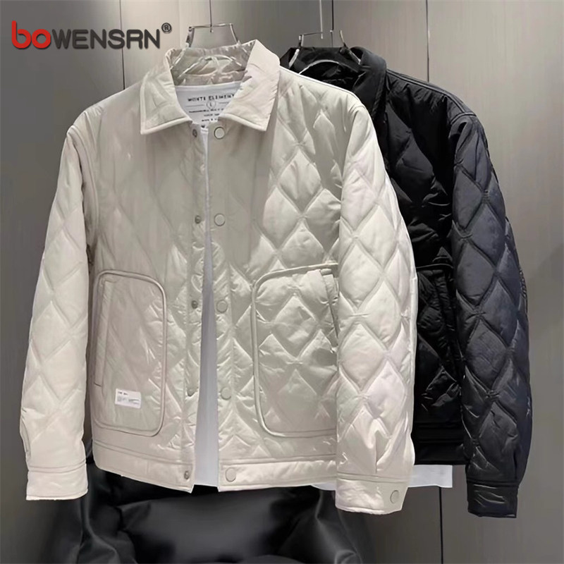潮牌轻薄棉服夹克男士外套2025新款秋冬季痞帅高级感保暖棉衣男款