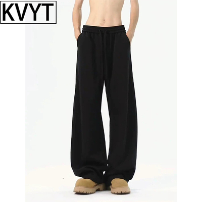 潮牌男士高级感弯刀裤秋季卫裤2025新款美式重磅运动裤男款阔腿裤