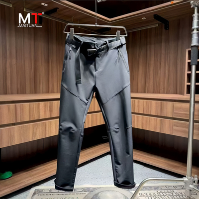 高端软壳冲锋裤男士2025新款秋冬季加绒男裤潮牌户外工装裤子男款