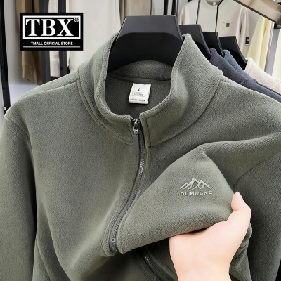 高端摇粒绒外套男士2025新款秋冬装加绒加厚保暖抓绒立领夹克男款