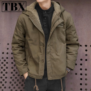 加绒加厚羊羔绒外套男士秋冬季2025新款摇粒绒夹克工装棉衣服男款