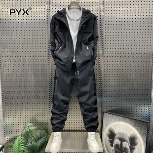 高端休闲运动套装男士2025新款春秋冬季外套长裤男装一套搭配帅气