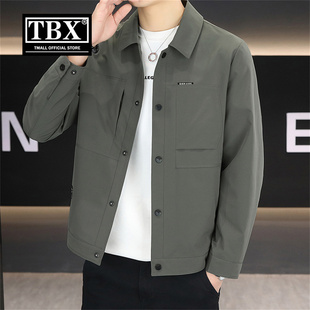 高端行政夹克外套男士2025新款春秋冬装加厚商务休闲翻领棉服男款