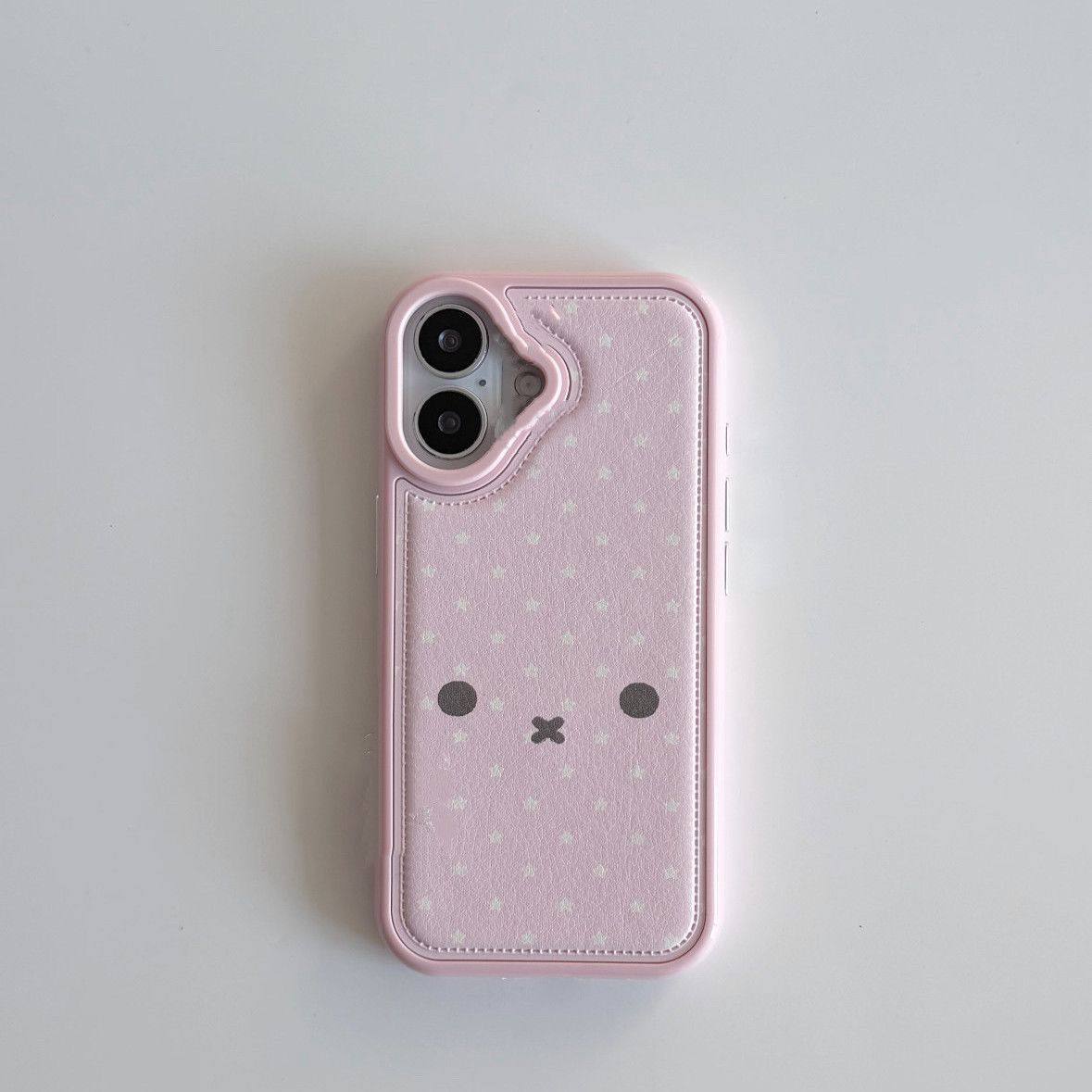 粉色米菲星星适用苹果17Pro皮纹壳iPhone16Promax