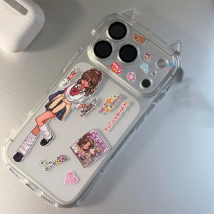 12少女心11 y2k古早昭和涩谷辣妹猫耳朵适用苹果iPhone17promax 14PLUS手机壳13 7PXSMAX透明保护套 16pro