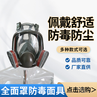 喷漆化工打农药防护面具消防大视野硅胶防毒面罩 防毒面具6800款