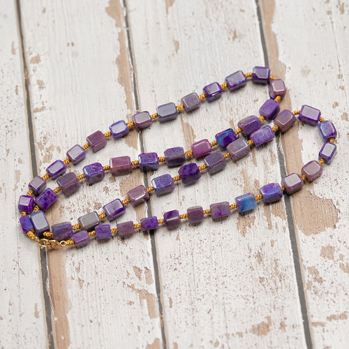 舒俱来S19420炫彩蓝紫苏纪石项链18k