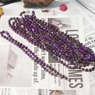 舒俱来S2390帝王紫魔方珠项链 多样性发货发其一