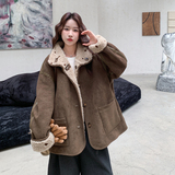 【新品】25冬羊羔毛皮毛一体两面穿外套2C251-5708-P215-K328，女装短外套，2C251
