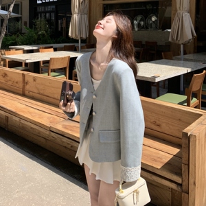 26春款蕾丝拼接西装外套2C251-9069-P155-K228图片