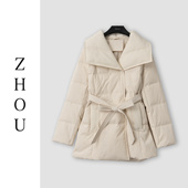 米色羽绒服 周哥甄选 32853