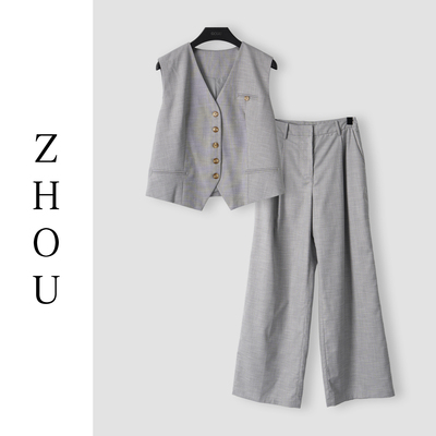 （周哥甄选）灰色时尚套装-22088