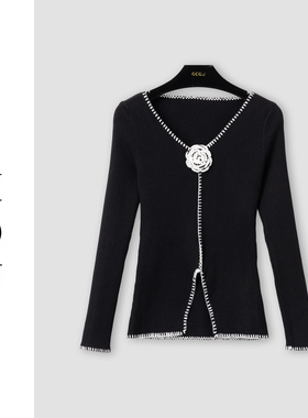 （周哥甄选）黑色针织上衣-44524
