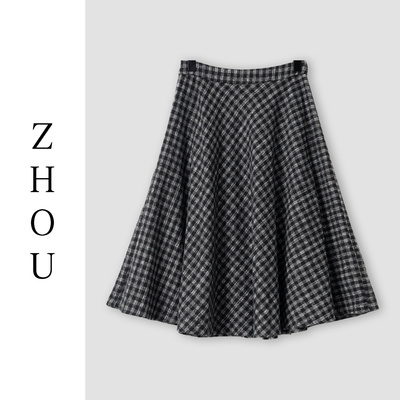 （周哥甄选）格子半身裙-8031