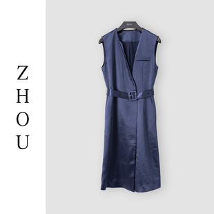 24301 宝蓝连衣裙 周哥甄选