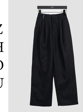 黑色通勤慵懒风裤子-20536