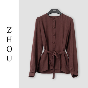 （周哥甄选）红棕色上衣-32926