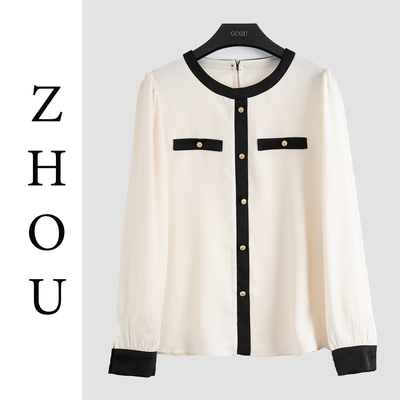 米色宽松设计感上衣-20152